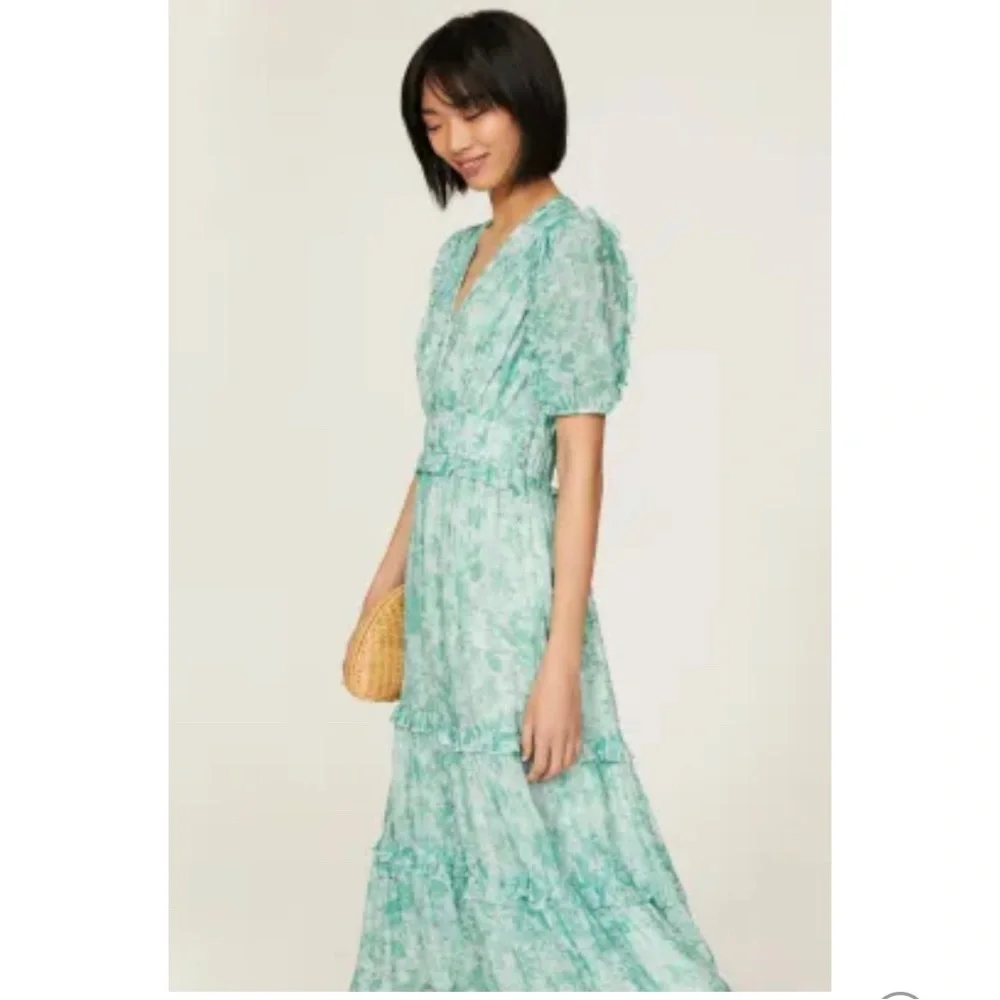 Shoshanna Selene dress in size 6 in a light green and white floral. - Picture 5 of 16